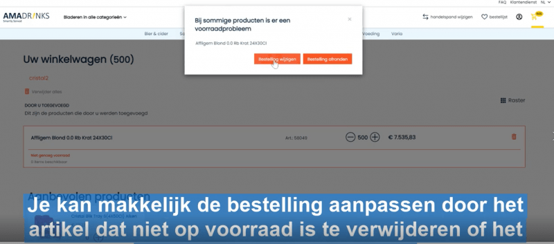 Product niet in voorraad?